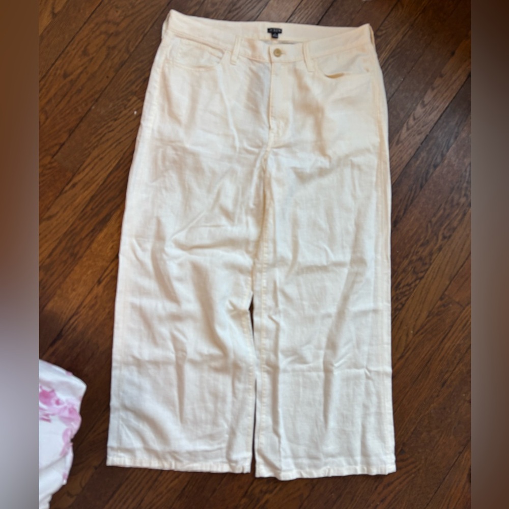 J. Crew Wide-Leg Pants‎ in Off-White/Cream